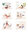 Cartoon Color Character Person Woman and Sport Exercise in Home Concept. Vector