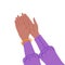Cartoon Color Female Clapping Human Hands. Vector