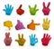 Cartoon color Hands collection