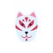 Cartoon Color Japanese Kitsune Mask. Vector