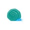 Cartoon Color Sleeping Character Funny Snail on a White. Vector
