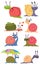 Cartoon color snails