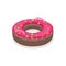 Cartoon Color Swimming Ring Donut Toy on a White. Vector