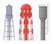 Cartoon Color Water Tower Icon Set. Vector