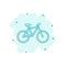 Cartoon colored bike icon in comic style. Bicycle illustration p