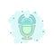 Cartoon colored microphone icon in comic style. Mic illustration