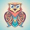 Cartoon colored owl