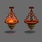 Cartoon colorful ancient lamp for fantasy games.