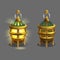 Cartoon colorful ancient lamp for fantasy games.