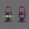 Cartoon colorful ancient lamp for fantasy games.