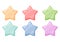 Cartoon colorful glossy stars shiny icons. Game art