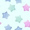 Cartoon colorful glossy stars shiny icons. Seamless pattern