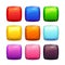 Cartoon colorful glossy stone square buttons