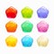 Cartoon colorful jelly candies set.