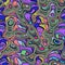 Cartoon colorful psychedelic horizontal wavy seamless pattern