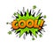 Cartoon comic word Cool. Expression communication talk vector speech bubble with explosion shape