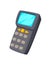 Cartoon concept technology design Handheld Mobile Computer in hand or scanner barcode on white background