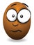 Cartoon concerned egg face