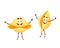 Cartoon conchiglioni pasta characters joyful emoji