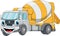 Cartoon concrete mixer truck mascot