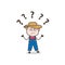Cartoon Confused Farmer Character Vector Concept