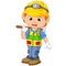 Cartoon Construction worker repairman