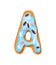 Cartoon cookies font. Confectioners stylized capital letter A. Vector english ABC baking in colored glaze. Creative