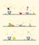 Cartoon Cooking Dishes Steps with Ingredients. Vector