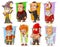 Cartoon cool funny different characters vector set