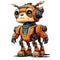 Cartoon cool robots. Funny cyborgs. AI Generated