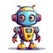 Cartoon cool robots. Funny cyborgs. AI Generated