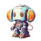 Cartoon cool robots. Funny cyborgs. AI Generated