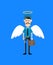 Cartoon Cop Policeman - in Angel Costume