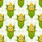 Cartoon Corn Cob Seamless Pattern