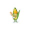 Cartoon corn sweet with the character playing baseball