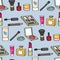 Cartoon Cosmetics Seamless Background