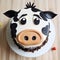 Cartoon Cow Cake: Photorealistic Accuracy With Comic Cartoon Style