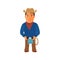 Cartoon cowboy character on white background. Vector