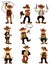 Cartoon cowboy icon