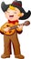 Cartoon cowboy playing guitar