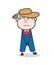 Cartoon Cowboy Sad Face with Cold Sweat Vector