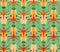 Cartoon cows with big eyes and watermelon peel on the head. Seamless pattern with cows. Children`s room, office supplies, fabric,