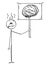 Cartoon of Crazy or Stupid Man or Businessman Holding Sign with Brain Image Symbol