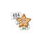 Cartoon crispy star cookies with the character pouting bring board