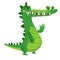 Cartoon crocodile. Vector raptor character icon