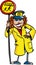 Cartoon of a crossing guard lady