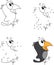 Cartoon crow. Coloring book and dot to dot game for kids