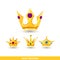 Cartoon crowns set with shadow