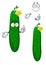 Cartoon crunchy cucumber vegetable character