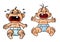 Cartoon crying babies with open mouths